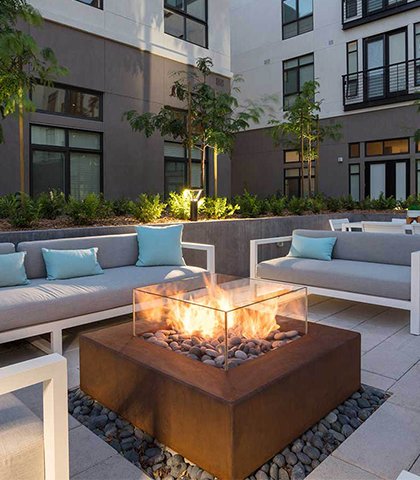 Corten Steel Gas Fire Pit Burner - Commercial Grade for Restaurant Patios