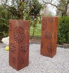 Corten steel garden lights and outdoor metal lamp