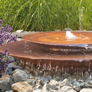 Rusted Corten Steel Water Bowl