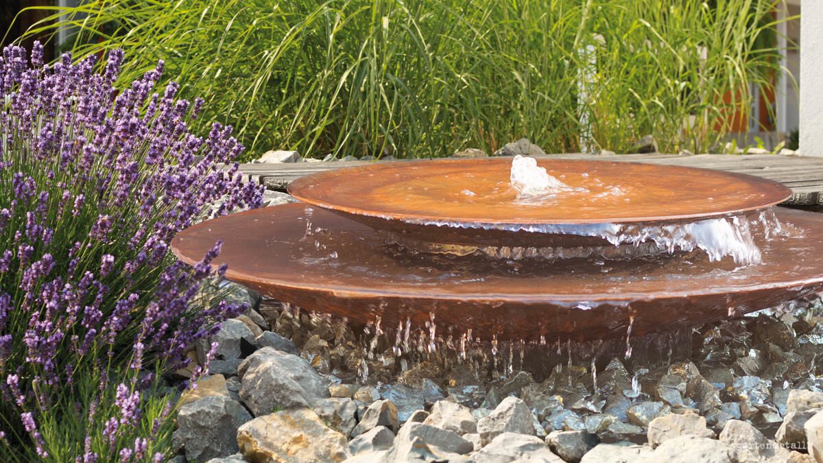Rusted Corten Steel Water Bowl
