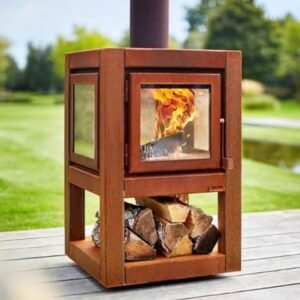 Corten Steel Outdoor Wood Stove
