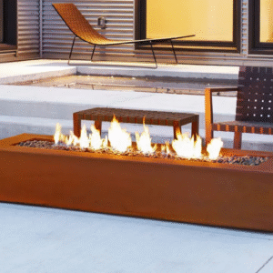 Low Maintenance Corten Steel Gas Fire Pit