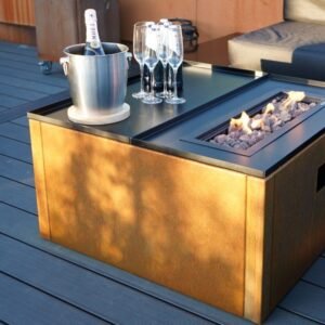 Low Maintenance Corten Steel Gas Fire Pit