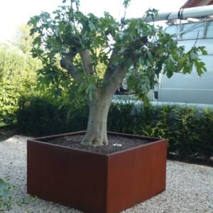 Outdoor corten steel planter box