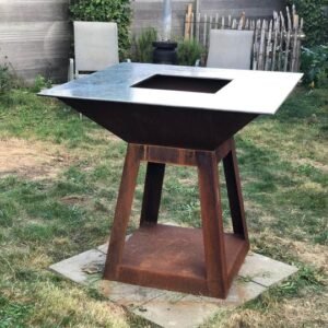 Corten Steel Commercial Camping BBQ Grill