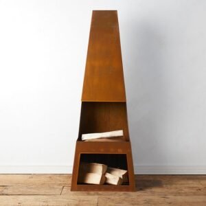 Corten Steel Wood-Burning Chiminea Fire Pit