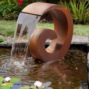 Custom corten steel water feature